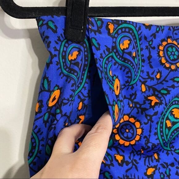J. Crew Factory Blue & Orange‎ Paisley Mini Skirt - Picture 2 of 7